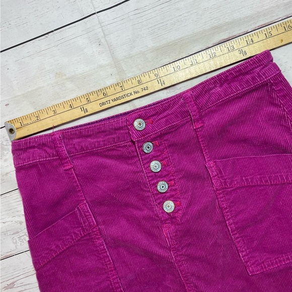 Bright Pink Corduroy Mini Pencil Pockets Sz 2 Anthropologie Pilcro Pink Skirt - Picture 1 of 8